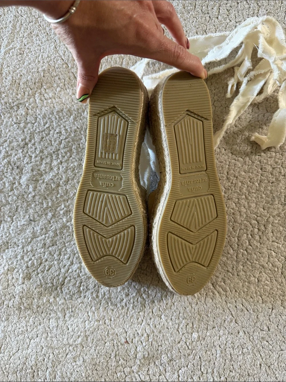 FREE PEOPLE DESTINO ESPADRILLE PLATFORMS IN ECRU Size 39/8.5